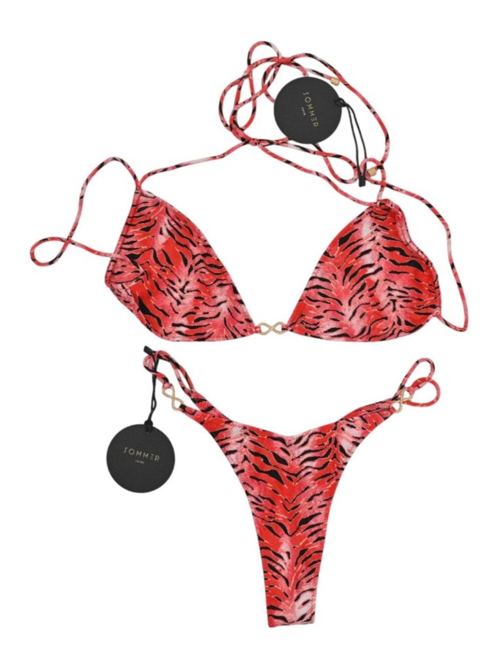Sommer Swim Ella Infinity Bralette Top & Liora Bottoms Bikini in Inferna
